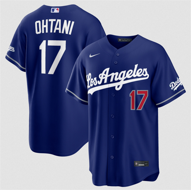 Men's Royal Los Angeles Dodgers #17 Shohei Ohtani Alternate Stadium Stitched Baseball Jersey